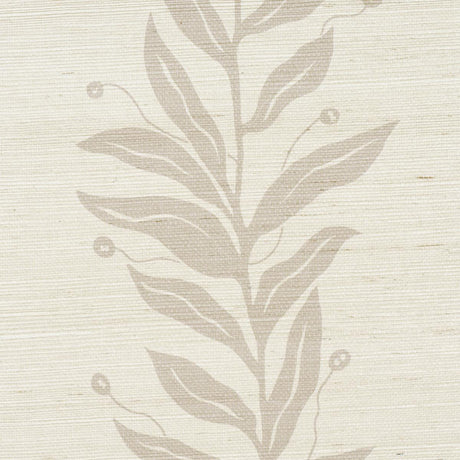 Schumacher Tendril Stripe Sisal Natural Wallpaper