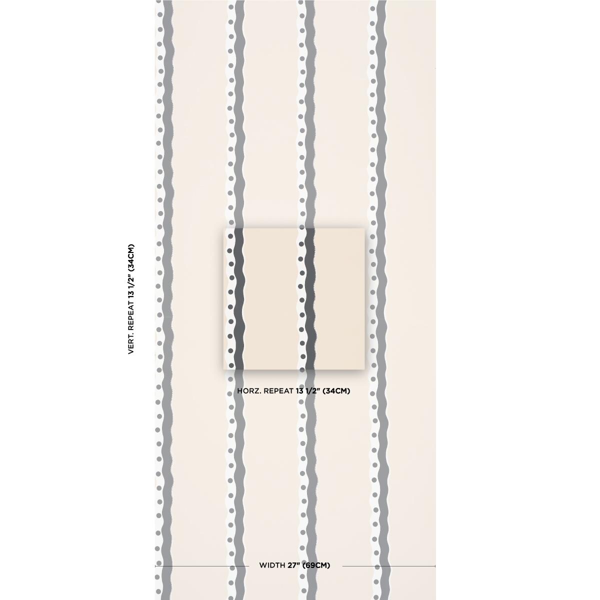Schumacher Rousseau Stripe Noir & Cream Wallpaper