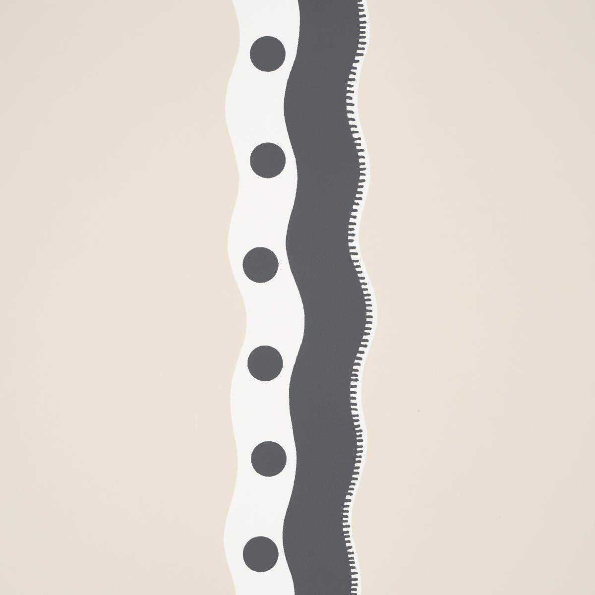 Schumacher Rousseau Stripe Noir & Cream Wallpaper