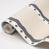 Schumacher Rousseau Stripe Noir & Cream Wallpaper