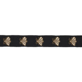 Schumacher Hubert'S Bees Tape Noir & Gold Trim