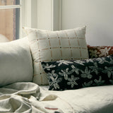 Schumacher Sky 22" x 22" Drifting Grid Pillow