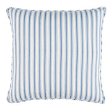 Schumacher Indigo 18" x 18" Birdie Ticking Stripe Pillow