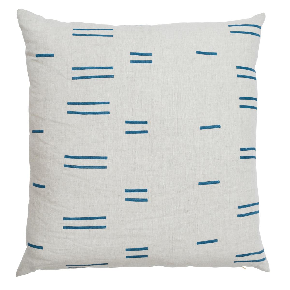 Schumacher Oaxaca Navy On Natural 22" x 22" Pillow