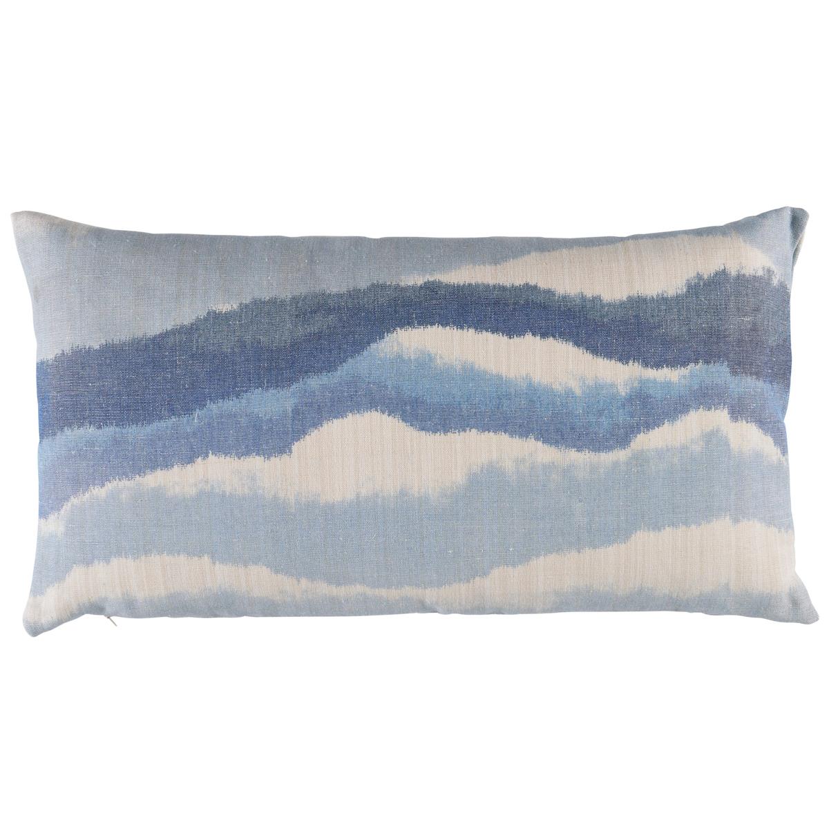 Schumacher Lagoon 24" x 12" Chandler Warp Print Pillow