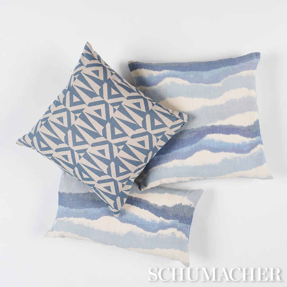 Schumacher Lagoon 24" x 12" Chandler Warp Print Pillow