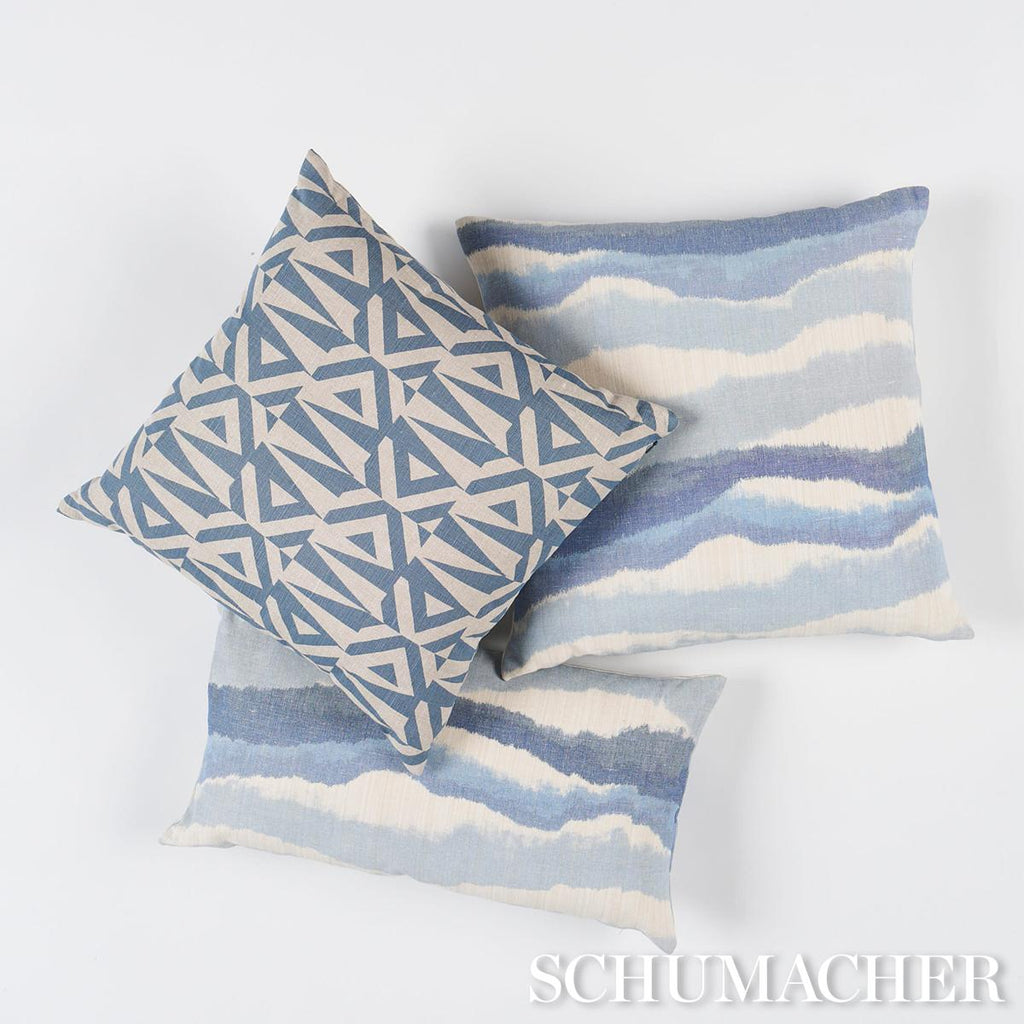 Schumacher Chandler Warp Print Lagoon 24" x 12" Pillow