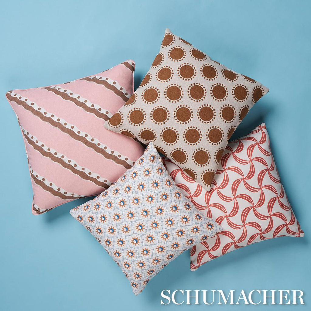 Schumacher Lucie Clay & Blue 16" x 16" Pillow