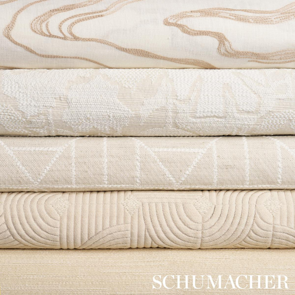Schumacher Desert Wind Embroidery Sandstone Fabric