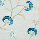 Schumacher Iyla Embroidery Mineral & Teal Fabric