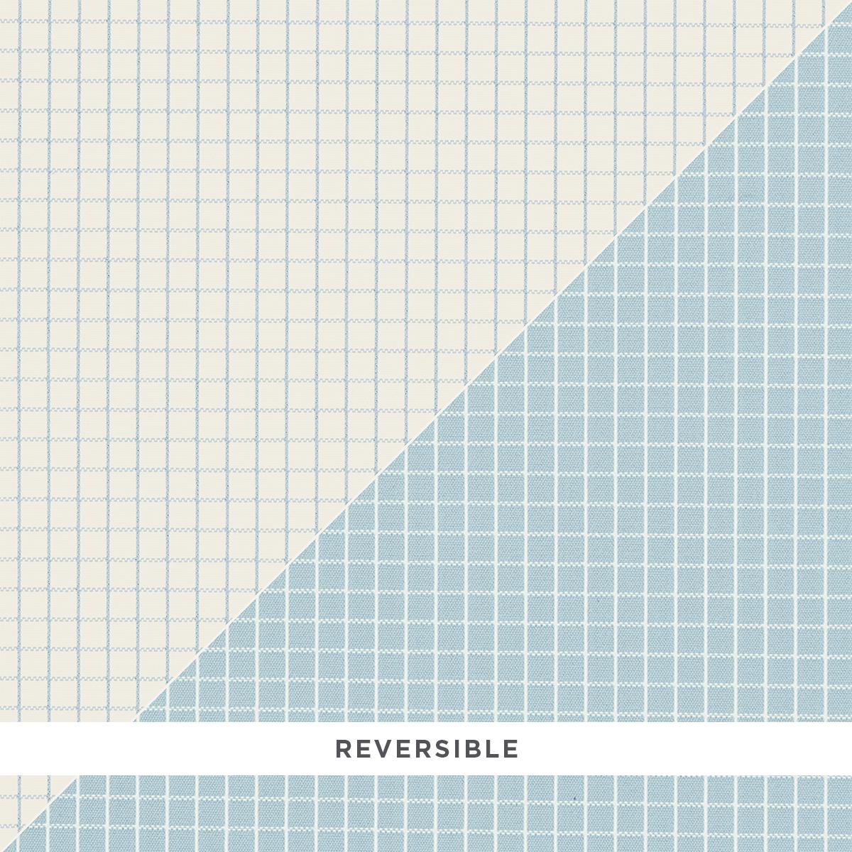 Schumacher Georgie Reversible Check China Blue Fabric