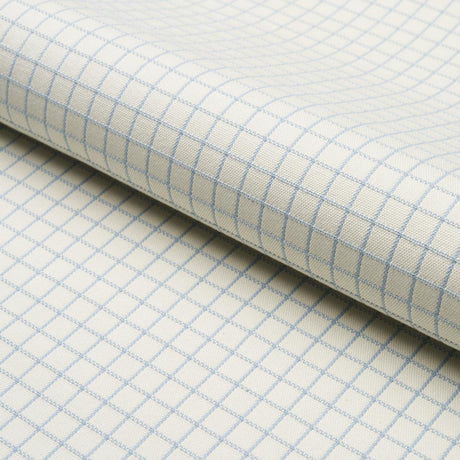 Schumacher Georgie Reversible Check China Blue Fabric