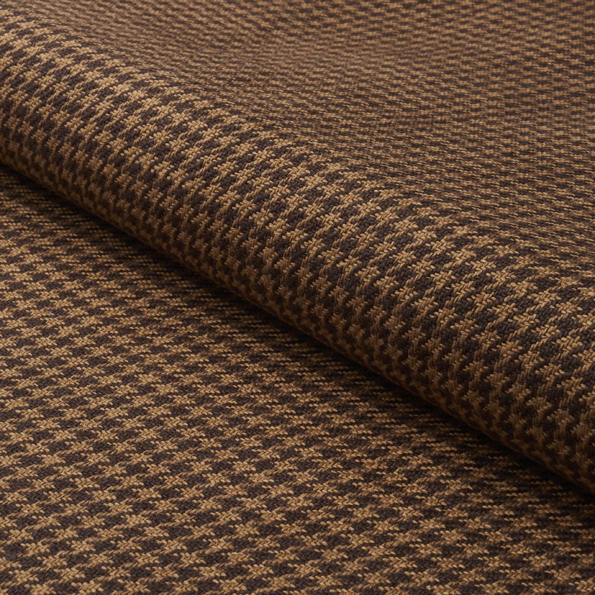 Schumacher Lotti Linen Houndstooth Brown Fabric