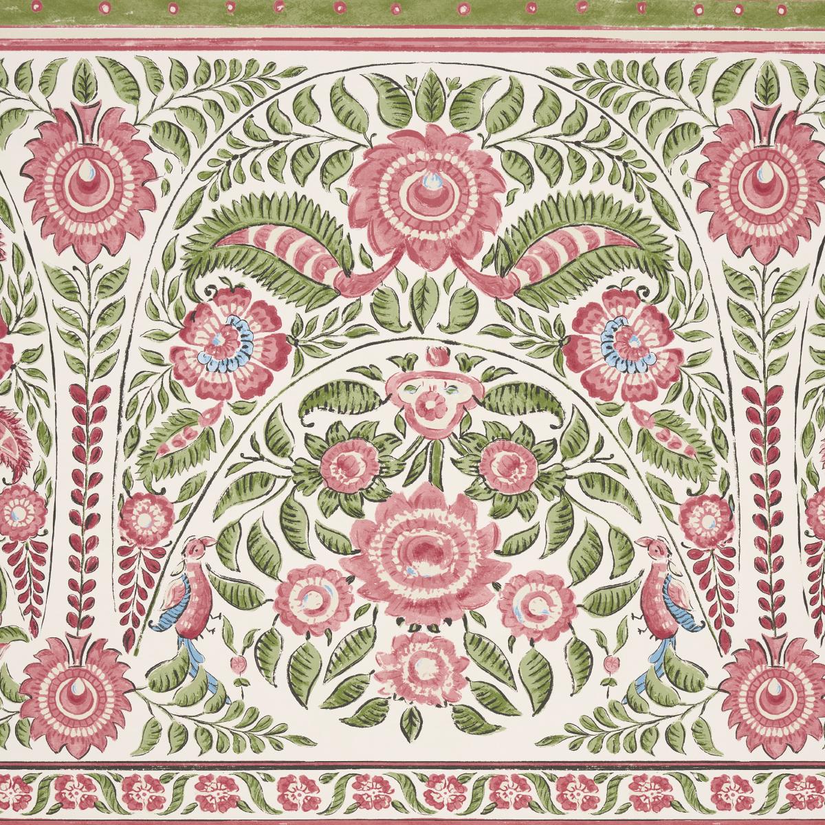 Schumacher Montecito Panel Set Red Wallpaper