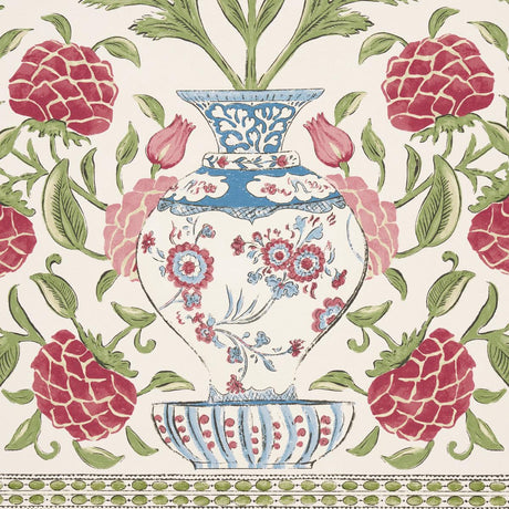 Schumacher Montecito Panel Set Red Wallpaper