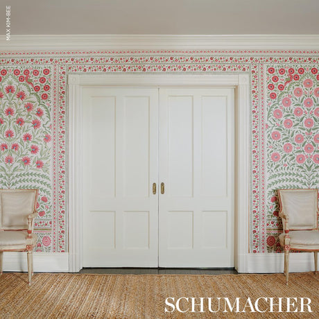 Schumacher Montecito Panel Set Red Wallpaper