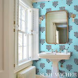 Schumacher Bow-Wow-Wow Aqua Wallpaper