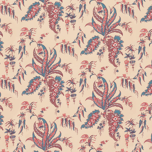 Schumacher Apolline Botanical Rouge & Bleu Wallpaper