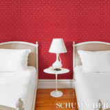 Schumacher Hubert'S Bees Rouge & Gold Wallpaper
