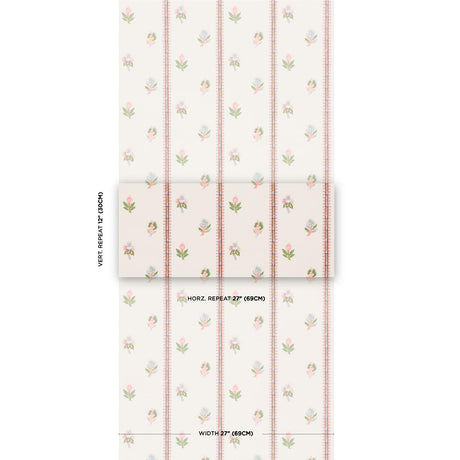 Schumacher Les Fleurs Exotiques Antique Rose Wallpaper