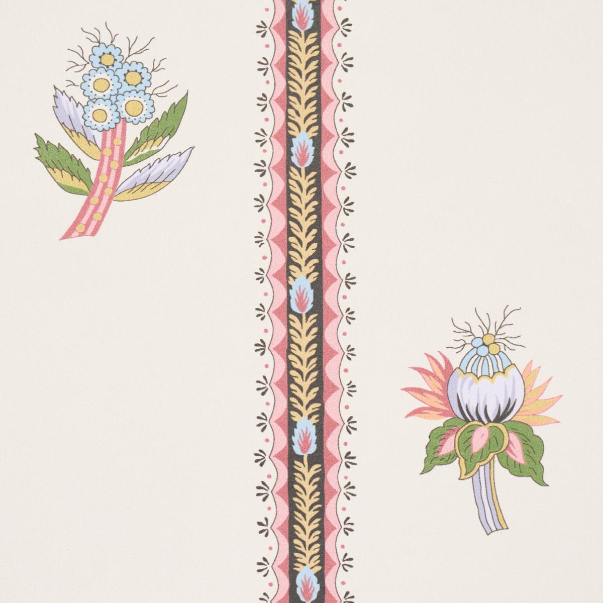 Schumacher Les Fleurs Exotiques Antique Rose Wallpaper