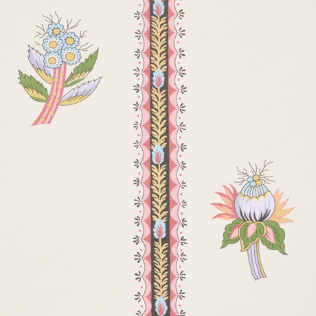 Schumacher Les Fleurs Exotiques Antique Rose Wallpaper
