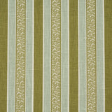 Schumacher Auguste Stripe Ciel & Leaf Fabric