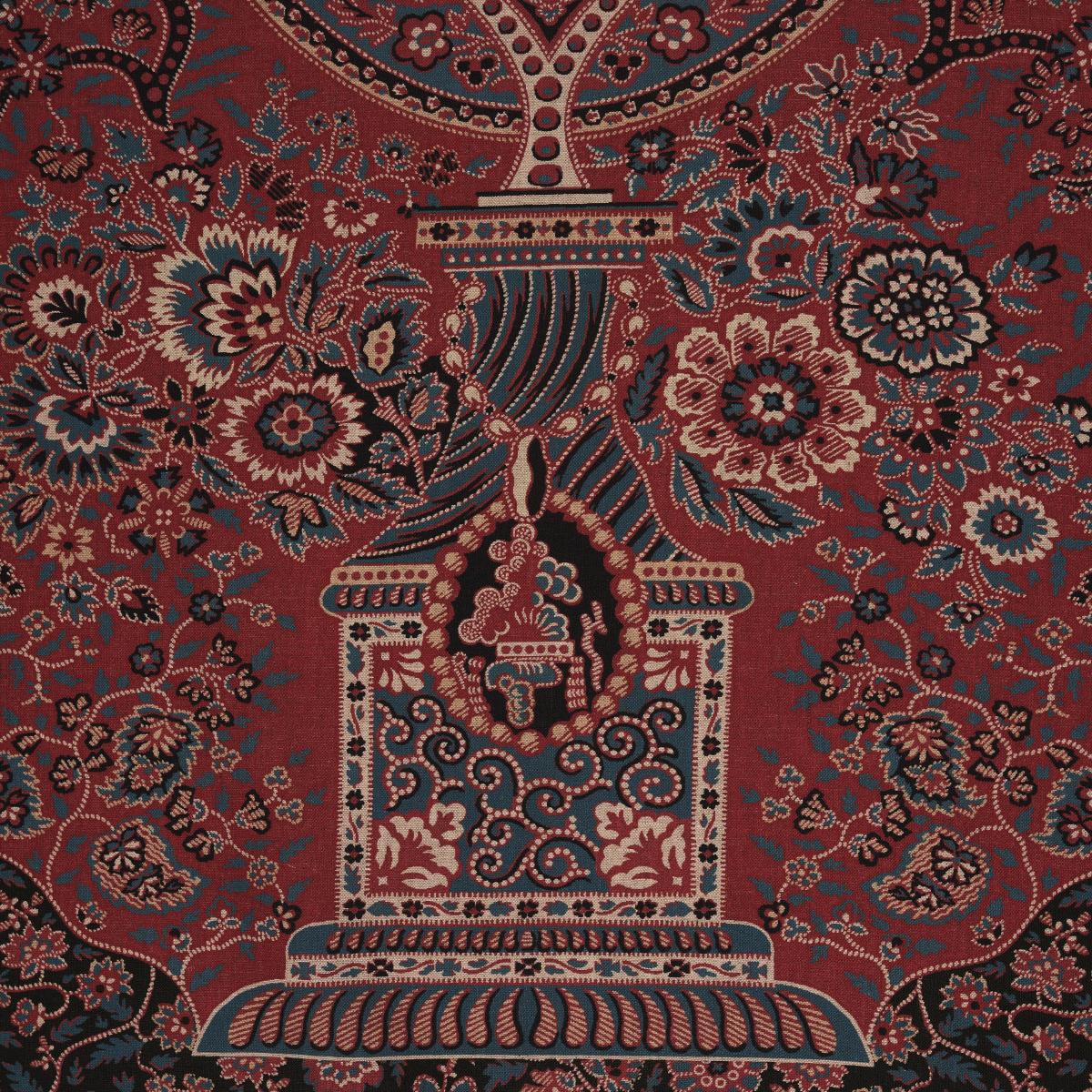 Schumacher Colmery Paisley Panel Rouge Fabric