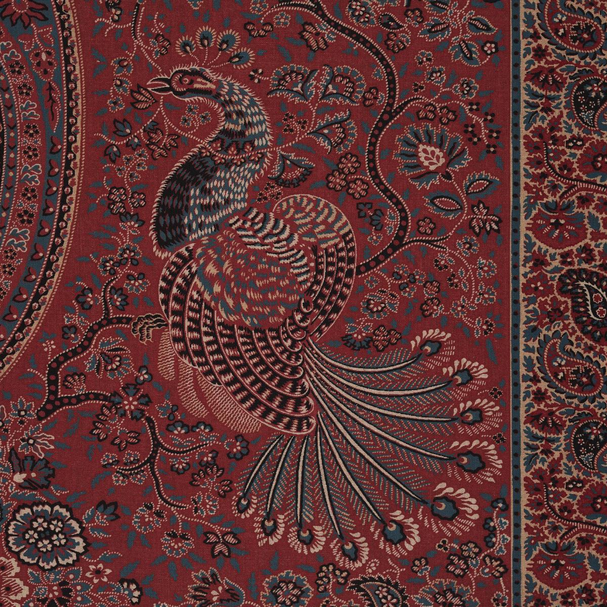 Schumacher Colmery Paisley Panel Rouge Fabric