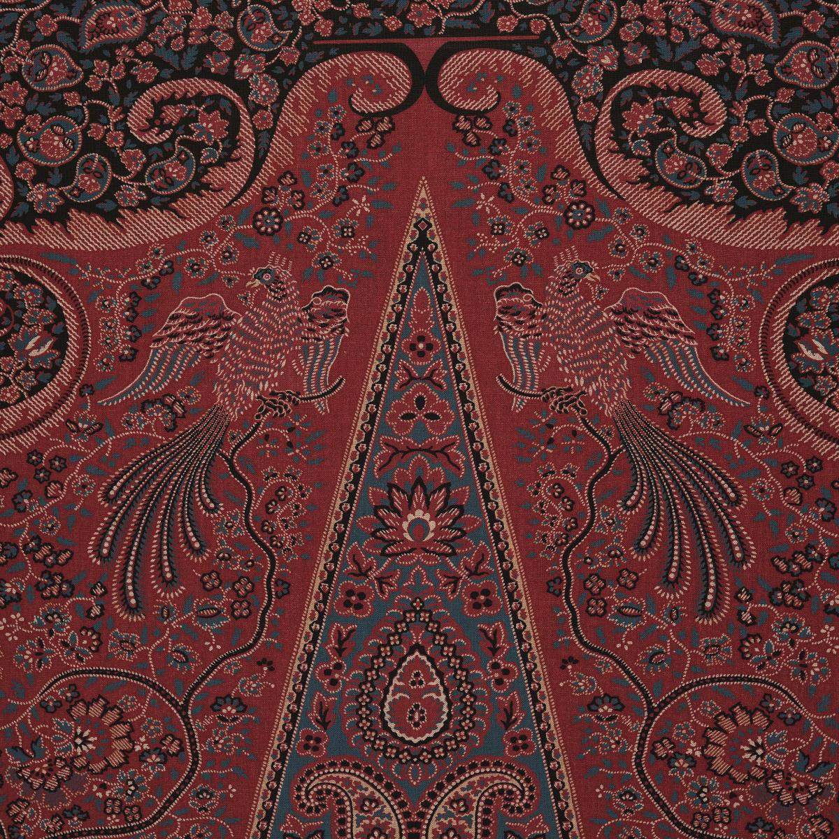 Schumacher Colmery Paisley Panel Rouge Fabric
