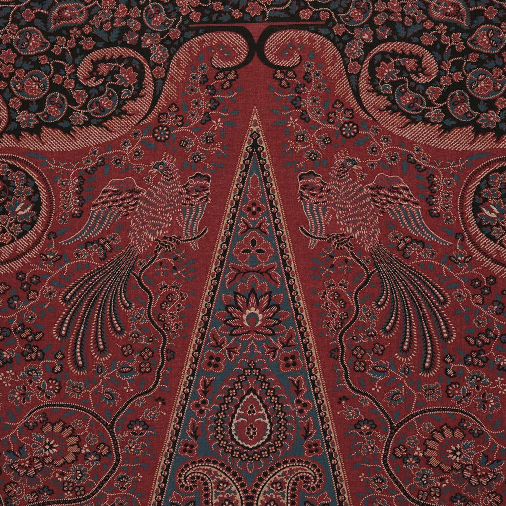 Schumacher Colmery Paisley Panel Rouge Fabric