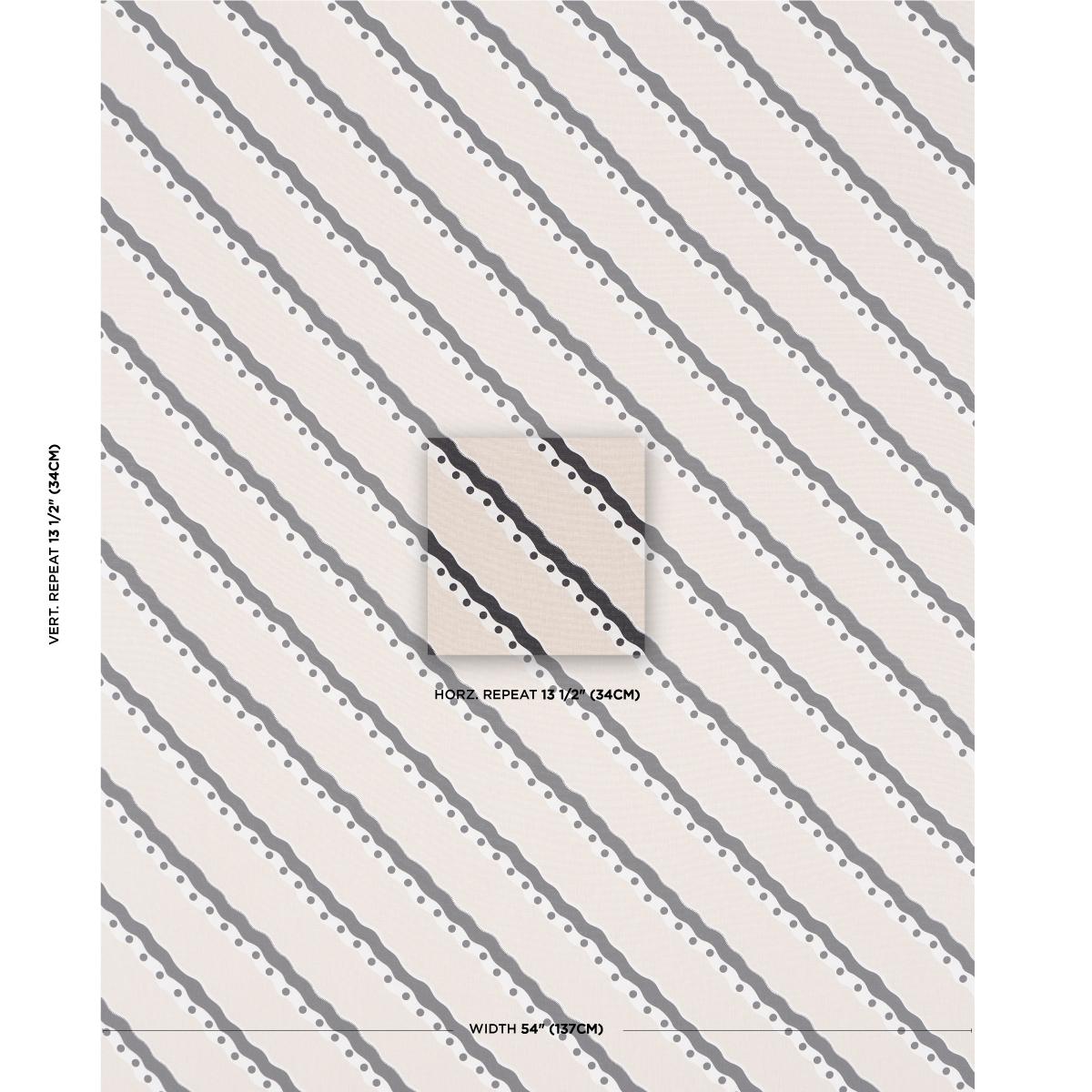 Schumacher Rousseau Stripe Black & Cream Fabric