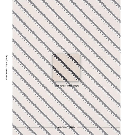 Schumacher Rousseau Stripe Black & Cream Fabric