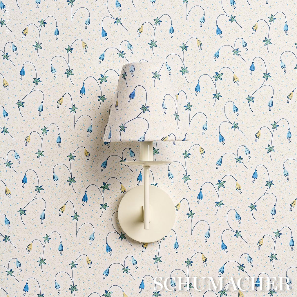 Schumacher Lolly Floral Blues Fabric