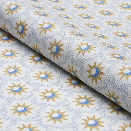 Schumacher Lucie Yellow & Sky Fabric
