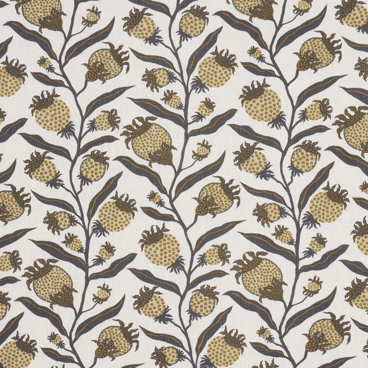 Schumacher Thistle Vine Black & Gold Fabric