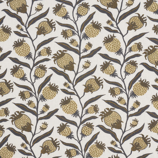 Schumacher Thistle Vine Black & Gold Fabric