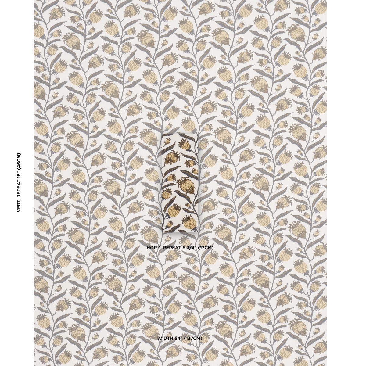 Schumacher Thistle Vine Black & Gold Fabric