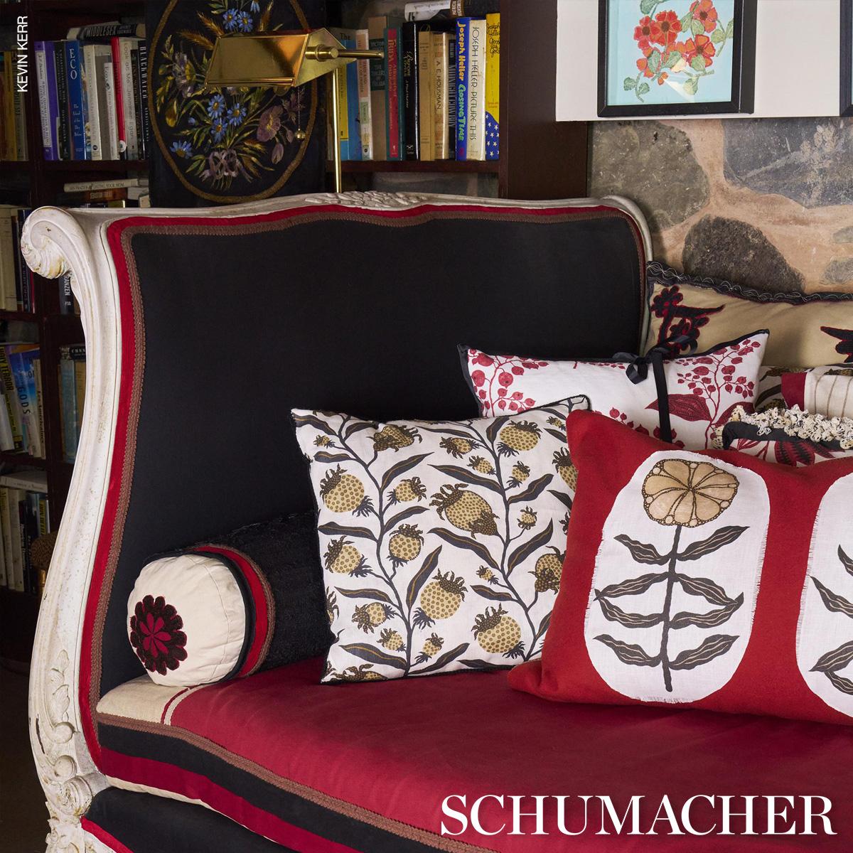 Schumacher Thistle Vine Black & Gold Fabric