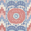 Schumacher Samarkand Ikat Ii Chambray & Coral Fabric