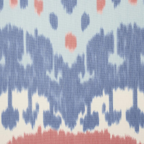Schumacher Samarkand Ikat Ii Chambray & Coral Fabric