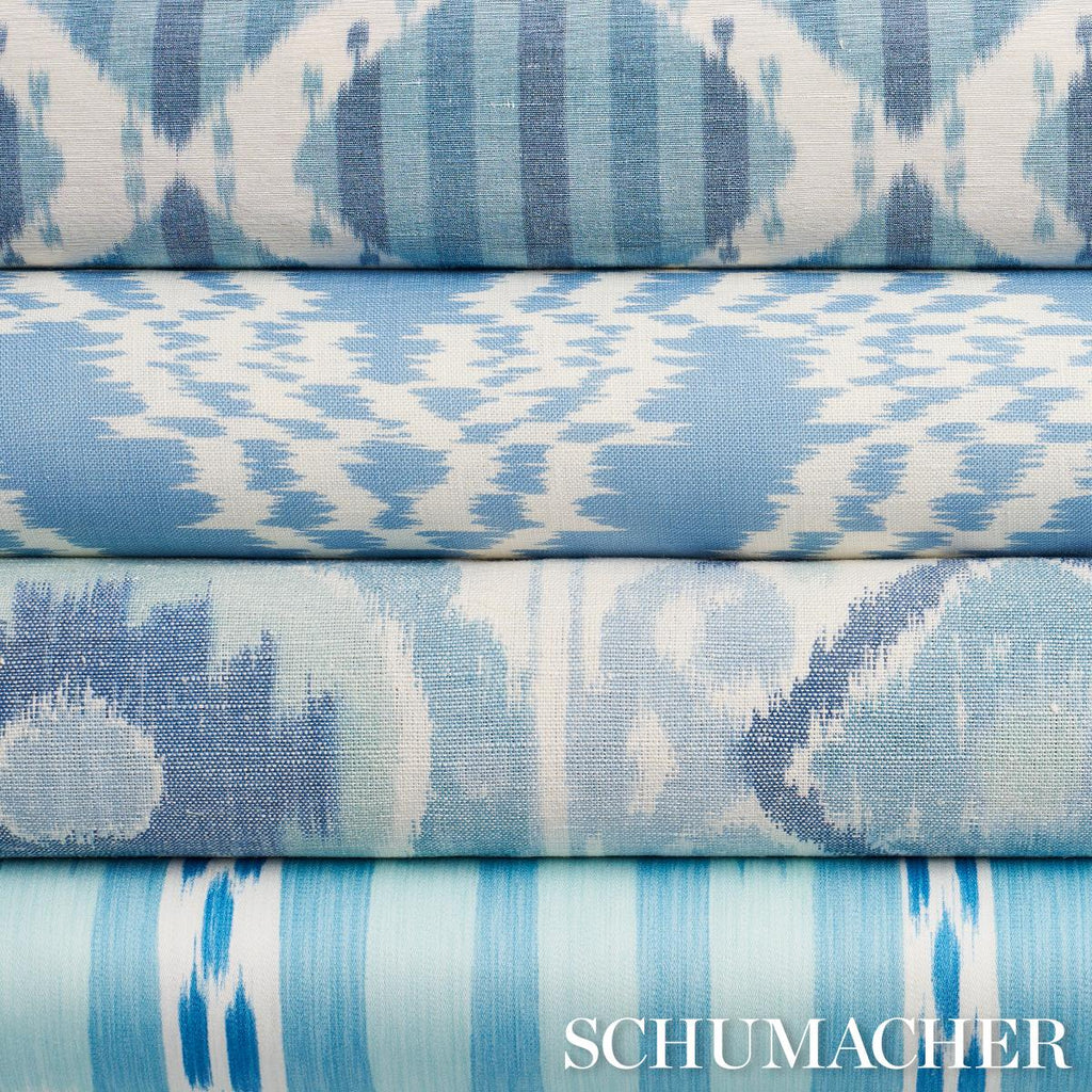 Schumacher Bukhara Ikat Sky And Aqua Fabric