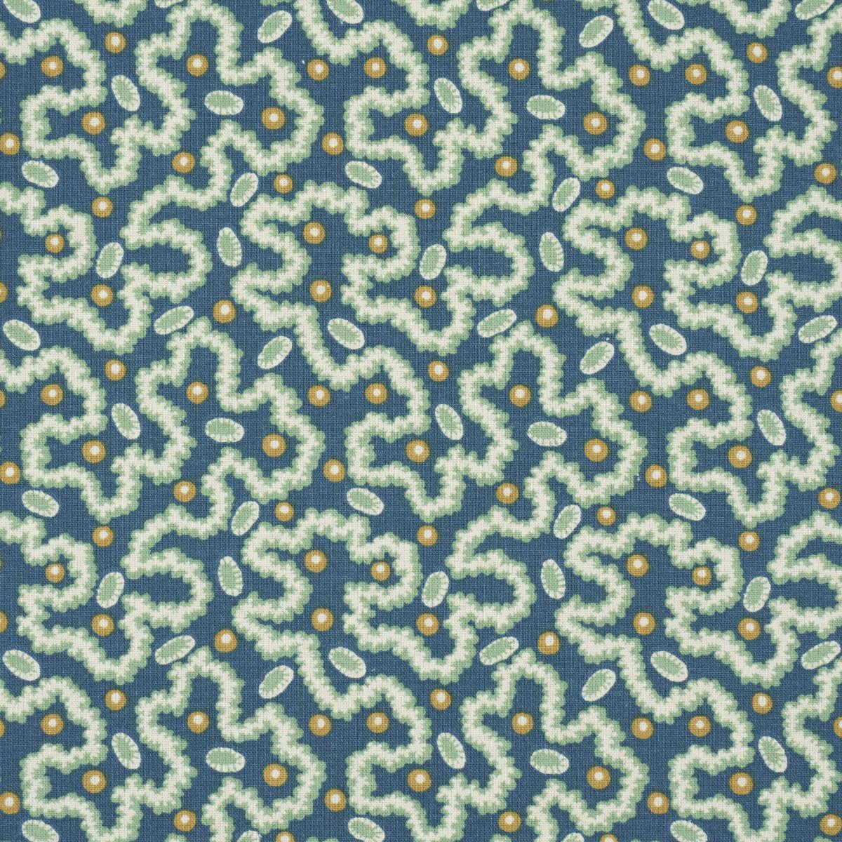 Schumacher Leonie Vermicelli Teal Fabric