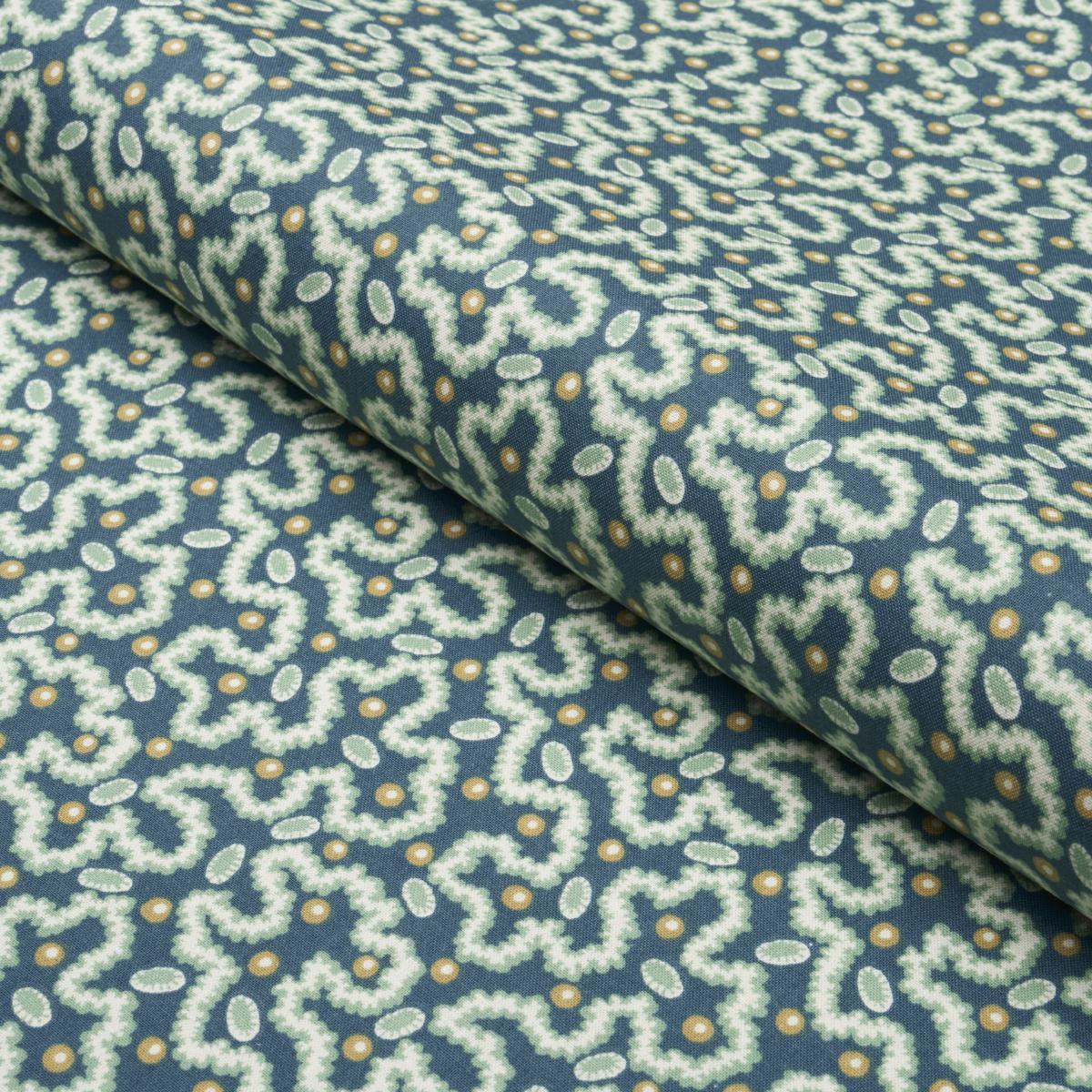 Schumacher Leonie Vermicelli Teal Fabric