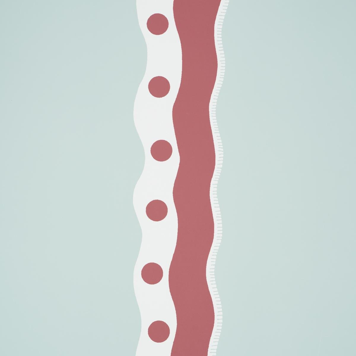 Schumacher Rousseau Stripe Rouge & Sky Wallpaper