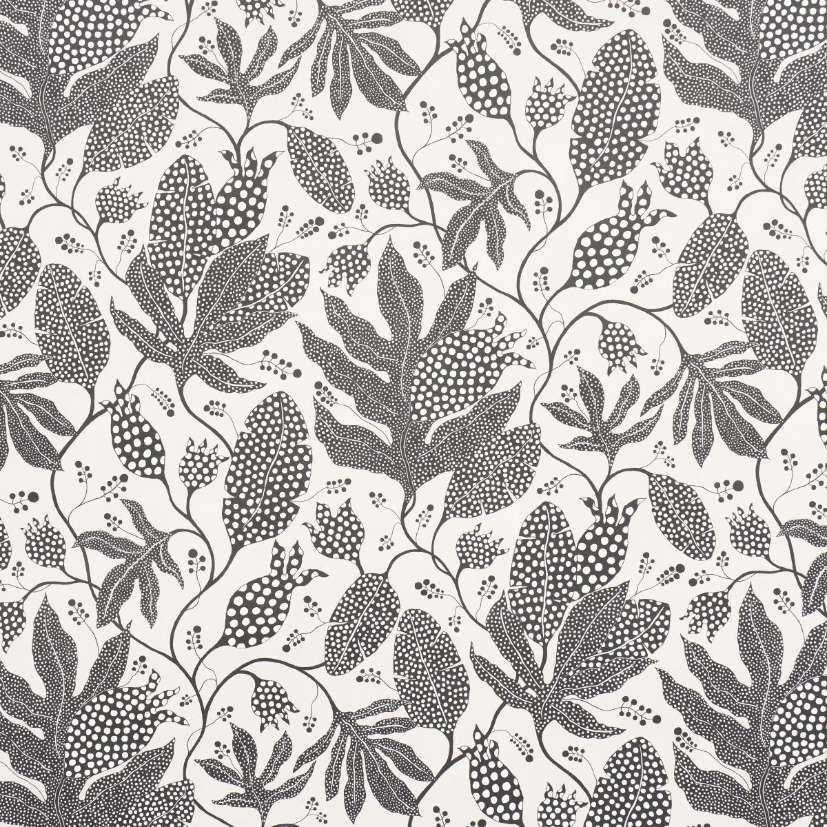 Schumacher Polka Dot Jungle Black & Cream Wallpaper