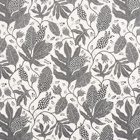 Schumacher Polka Dot Jungle Black & Cream Wallpaper