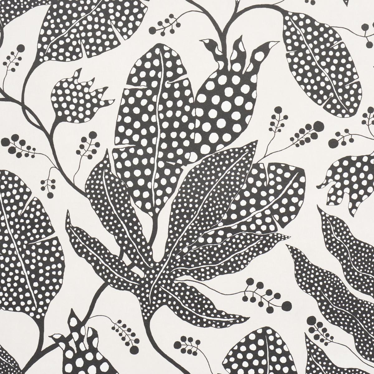 Schumacher Polka Dot Jungle Black & Cream Wallpaper