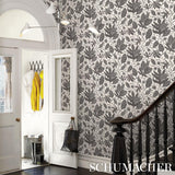 Schumacher Polka Dot Jungle Black & Cream Wallpaper