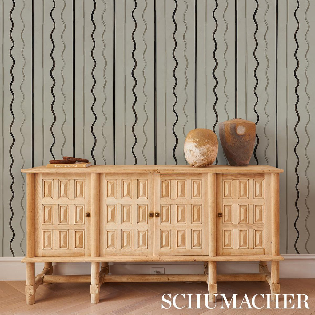 Schumacher Affogato Ivory & Carbon Wallpaper